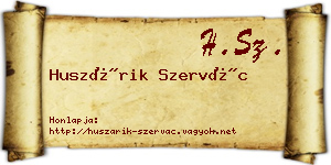 Huszárik Szervác névjegykártya